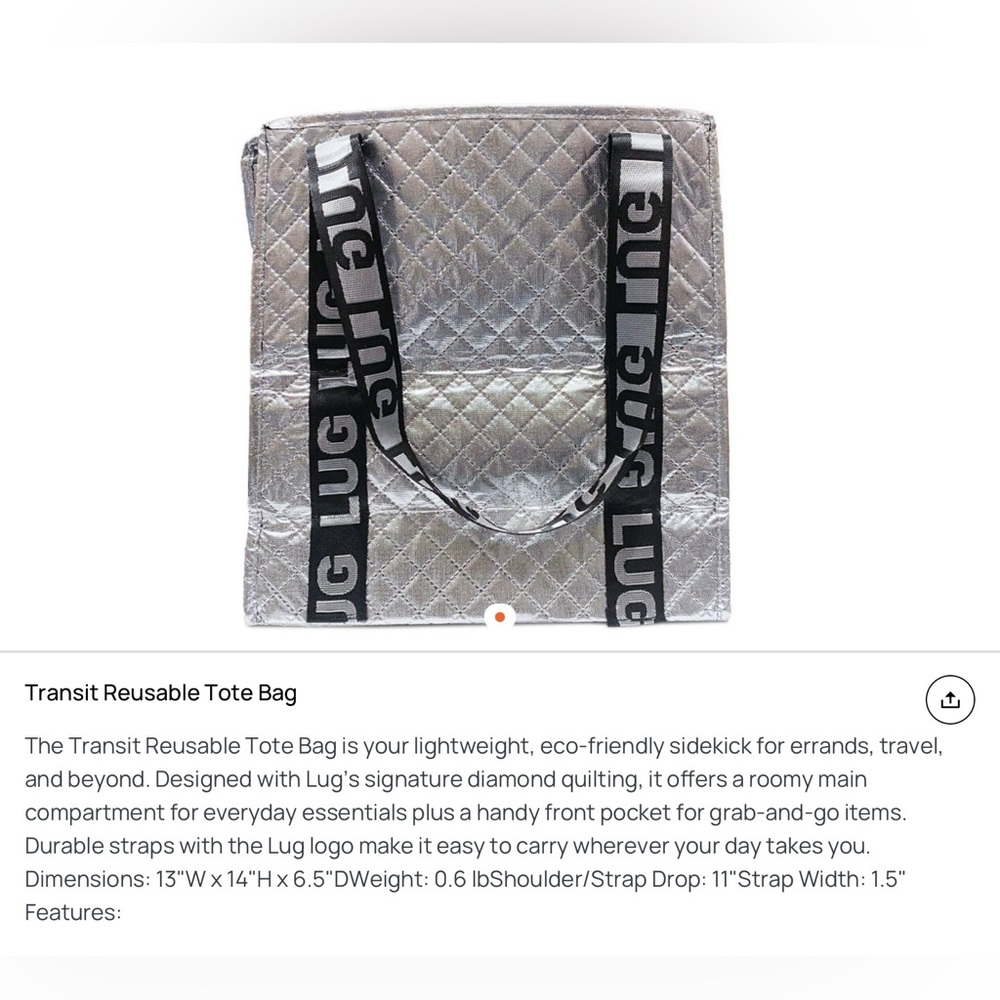 🤩NWT Lug Transit Reusable Tote Bag - Picture 2 of 4